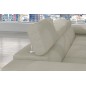 Canapé d'angle convertible ARMEL en velours cottelé luxe 5 places, couleur beige, avec coffre, angle droit (vu de face)