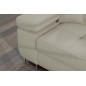 Canapé d'angle convertible ARMEL en velours cottelé luxe 5 places, couleur beige, avec coffre, angle droit (vu de face)