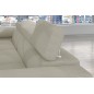 Canapé d'angle convertible - ARMEL en velours cottelé luxe 5 places, couleur beige, coffre, angle gauche (vu de face)