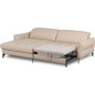 Canapé d'angle convertible en cuir italien luxe 5 places, MANZONI, coffre, beige, angle gauche Canapé d'angle convertible en cuir italien luxe 5 places, MANZONI, coffre, beige, angle gauche
