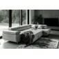 Canapé d'angle convertible en tissu luxe 5 places, ANNECY TISSU, couleur gris, angle droit