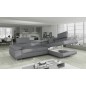 Canapé d'angle convertible en tissu luxe 5 places, ANNECY TISSU, couleur gris, angle droit