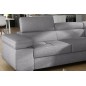Canapé d'angle convertible en tissu luxe 5 places, ANNECY TISSU, couleur gris, angle droit