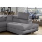 Canapé d'angle convertible en tissu luxe 5 places, ANNECY TISSU, couleur gris, angle droit