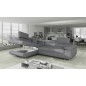 Canapé d'angle convertible - en tissu luxe 5 places, ANNECY TISSU, couleur gris, angle gauche