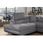 Canapé d'angle convertible - en tissu luxe 5 places, ANNECY TISSU, couleur gris, angle gauche