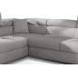 Canapé d'angle convertible - en tissu luxe 5 places, ANNECY TISSU, couleur gris, angle gauche