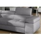 Canapé d'angle convertible - en tissu luxe 5 places, ANNECY TISSU, couleur gris, angle gauche