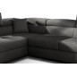 Canapé d'angle convertible - en tissu luxe 5 places, ANNECY TISSU, couleur gris foncé, angle gauche