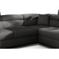 Canapé d'angle convertible en tissu luxe 5 places, ANNECY TISSU, couleur gris foncé, angle droit