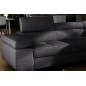 Canapé d'angle convertible en tissu luxe 5 places, ANNECY TISSU, couleur gris foncé, angle droit