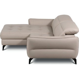 Canapé d'angle convertible en cuir italien luxe 5 places