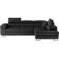 Canapé d'angle convertible en simili cuir 5 places, ANVERS SIMILI, noir, angle droit