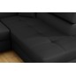 Canapé d'angle convertible en simili cuir 5 places, ANVERS SIMILI, noir, angle droit
