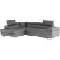 - Canapé d'angle convertible en simili cuir 5 places, ANVERS SIMILI, gris foncé, angle gauche