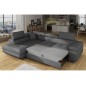 - Canapé d'angle convertible en simili cuir 5 places, ANVERS SIMILI, gris foncé, angle gauche