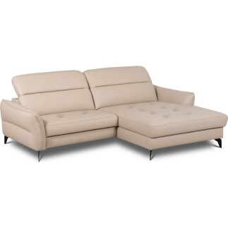 Canapé d'angle convertible en cuir italien luxe 5 places
