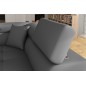 Canapé d'angle convertible en simili cuir 5 places, ANVERS SIMILI, gris foncé, angle droit