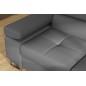 Canapé d'angle convertible en simili cuir 5 places, ANVERS SIMILI, gris foncé, angle droit