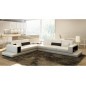 Canapé d'angle en cuir italien 6/7 places LOFT, blanc, angle gauche