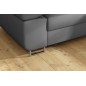 Canapé d'angle convertible en simili cuir 5 places, ANVERS SIMILI, gris foncé, angle droit