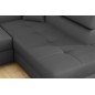 Canapé d'angle convertible en simili cuir 5 places, ANVERS SIMILI, gris foncé, angle droit