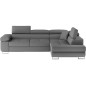 Canapé d'angle convertible en simili cuir 5 places, ANVERS SIMILI, gris foncé, angle droit
