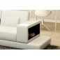 Canapé d'angle en cuir italien 6/7 places LOFT, blanc, angle gauche