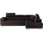 Canapé d'angle convertible en simili cuir 5 places, ANVERS SIMILI, chocolat, angle droit