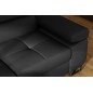 Canapé d'angle convertible en simili cuir 5 places, ANVERS SIMILI, noir, angle gauche