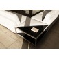 Canapé d'angle en cuir italien 6/7 places LOFT, blanc, angle gauche