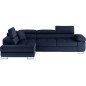Canapé d'angle convertible en simili cuir 5 places, ANVERS SIMILI, bleu foncé, angle gauche