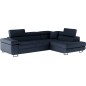 Canapé d'angle convertible en simili cuir 5 places, ANVERS SIMILI, bleu foncé, angle droit