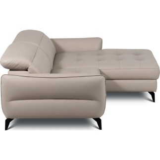 Canapé d'angle convertible en cuir italien luxe 5 places