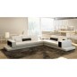 Canapé d'angle en cuir italien 6/7 places LOFT, blanc, angle droit