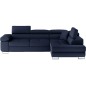Canapé d'angle convertible en simili cuir 5 places, ANVERS SIMILI, bleu foncé, angle droit