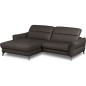 Canapé d'angle convertible en cuir italien luxe 5 places, MANZONI, coffre, chocolat, angle gauche Canapé d'angle convertible en cuir italien luxe 5 places, MANZONI, coffre, chocolat, angle gauche