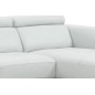 Canapé d'angle en cuir italien WILLIAM, blanc, angle droit (vu de face), 4/5 places
