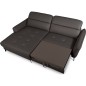 Canapé d'angle convertible en cuir italien luxe 5 places, MANZONI, coffre, chocolat, angle gauche Canapé d'angle convertible en cuir italien luxe 5 places, MANZONI, coffre, chocolat, angle gauche