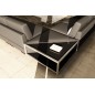 Canapé d'angle en cuir italien 6/7 places LOFT, noir, angle gauche