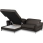 Canapé d'angle convertible en cuir italien luxe 5 places, MANZONI, coffre, chocolat, angle gauche Canapé d'angle convertible en cuir italien luxe 5 places, MANZONI, coffre, chocolat, angle gauche
