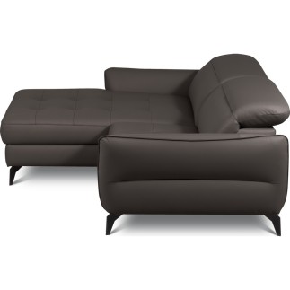 Canapé d'angle convertible en cuir italien luxe 5 places