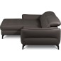 Canapé d'angle convertible en cuir italien luxe 5 places, MANZONI, coffre, chocolat, angle gauche Canapé d'angle convertible en cuir italien luxe 5 places, MANZONI, coffre, chocolat, angle gauche