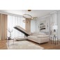 Canapé d'angle convertible - en velours luxe 5 places, avec coffre, beige, angle gauche (vu de face), ANNECY VELOURS