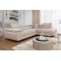 Canapé d'angle convertible en velours luxe 5 places, avec coffre, beige, angle droit (vu de face), ANNECY VELOURS