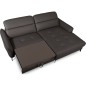 Canapé d'angle convertible en cuir italien luxe 5 places, MANZONI, coffre, Chocolat, angle droit Canapé d'angle convertible en cuir italien luxe 5 places, MANZONI, coffre, Chocolat, angle droit