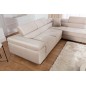 Canapé d'angle convertible en velours luxe 5 places, avec coffre, beige, angle droit (vu de face), ANNECY VELOURS