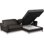 Canapé d'angle convertible en cuir italien luxe 5 places, MANZONI, coffre, Chocolat, angle droit Canapé d'angle convertible en cuir italien luxe 5 places, MANZONI, coffre, Chocolat, angle droit