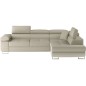 Canapé d'angle convertible en velours cotelé luxe 5 places, avec coffre, beige, angle droit (vu de face), ANNECY VELOURS COTELE
