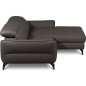 Canapé d'angle convertible en cuir italien luxe 5 places, MANZONI, coffre, Chocolat, angle droit Canapé d'angle convertible en cuir italien luxe 5 places, MANZONI, coffre, Chocolat, angle droit